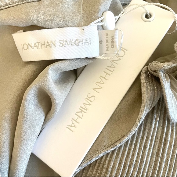 JONATHAN SIMKHAI Ximena Plisse Puff Sleeve Mini Dress NWT - Picture 5 of 7